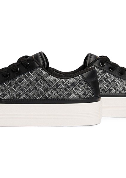 Kadın Siyah Vulc Deri Monogram Sneaker