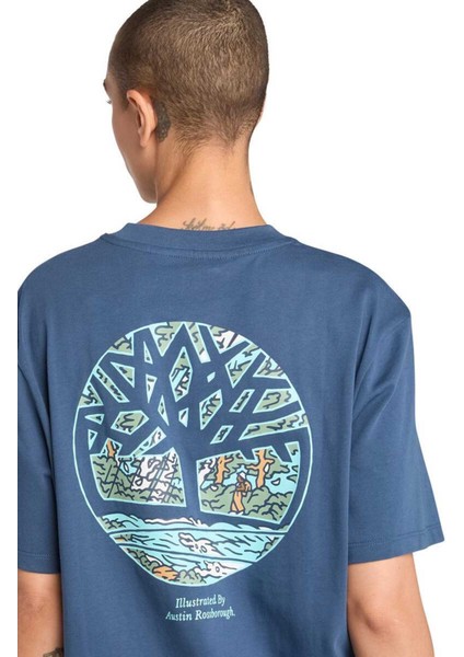Illustrated Tree Logo Back Graphic Tee Erkek Tişört TB0A6DG52881