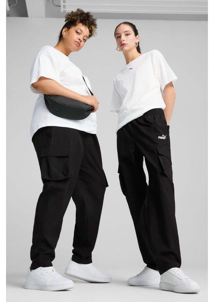 ESS No. 1 Logo Woven Carg Siyah Kadın Eşofman Altı