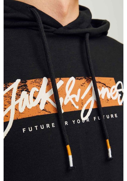 Jjtıley Sweat Hood Ln Siyah Erkek Sweatshirt