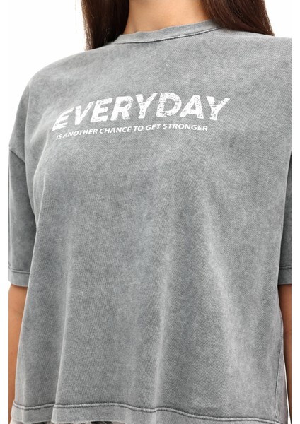 Wl Freya 11SY790 5pr Gri Kadın Kısa Kol T-Shirt