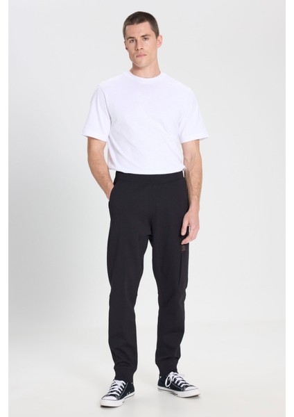 Regular Fit Normal Kesim Siyah Erkek Eşofman Altı