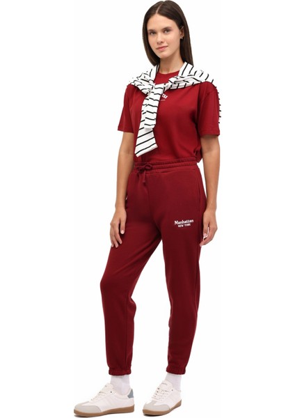 Wl 23RUBY BTS129 5pr Bordo Kadın Eşofman Altı