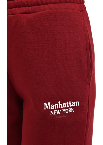 Wl 23RUBY BTS129 5pr Bordo Kadın Eşofman Altı