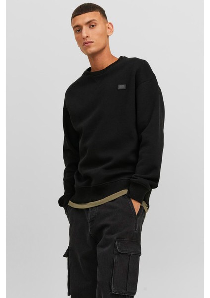 JCOCLASSIC TWILL SWEAT CR Siyah Erkek Sweatshirt