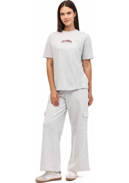 Wl 22GANI BTS806 5pr Grı Melanj Kadın Eşofman Altı