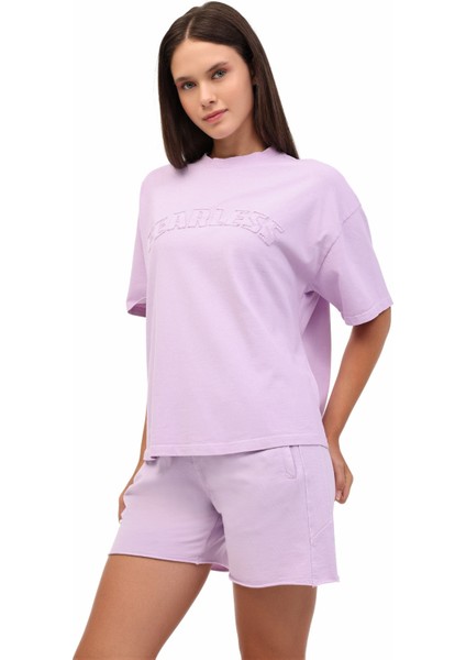 Wl Gale 11SY788 5pr Lila Kadın Kısa Kol T-Shirt