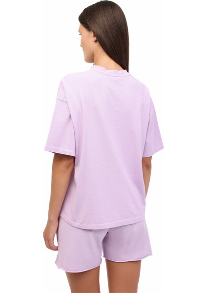 Wl Gale 11SY788 5pr Lila Kadın Kısa Kol T-Shirt