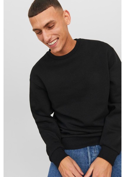 JJEBRADLEY SWEAT CREW Siyah Erkek Sweatshirt