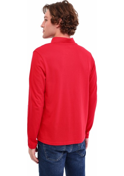 MB SN329 Ukol Polo 5pr Bordo Erkek Uzun Kol T-Shirt