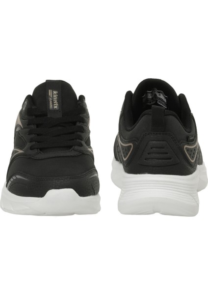 102016445 Quıck Run PU Siyah-Karamel Kadın Spor Ayakkabı