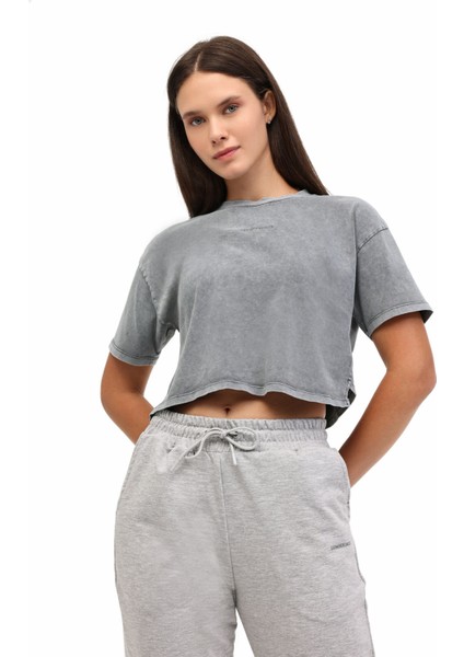 Wl Perla 11SS170 5fx Antrasit Kadın Kısa Kol T-Shirt