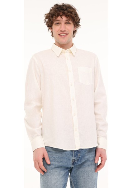 Uzun Kollu Gömlek Beyaz Erkek Gömlek