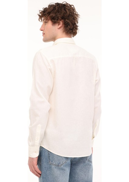 Uzun Kollu Gömlek Beyaz Erkek Gömlek