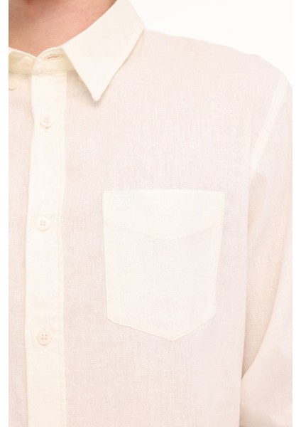 Uzun Kollu Gömlek Beyaz Erkek Gömlek