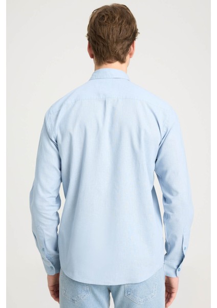 Regular Fit Açık Mavi Erkek Gömlek W5MY205279M31 Uzun Kollu Gömlek