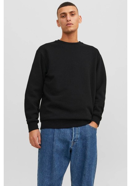Erkek Jjebradley Bisiklet Yaka Sweatshirt 12249341 Siyah