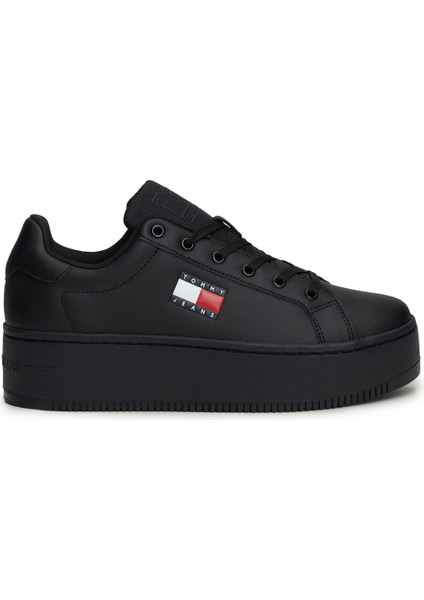Kadın Marka Logolu Platform Topuklu Şık Görünüşlü Gündelik Kullanıma Uygun Siyah Sneaker EN0EN02518-BDS