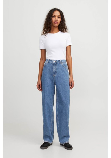 JXERIN BAGGY MW JEANS EX Mavi Kadın Jean Pantolon