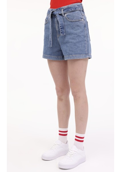 Jxcelen Hw Paperbag Denım Mavi Kadın Şort