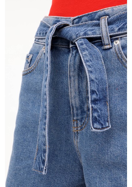 Jxcelen Hw Paperbag Denım Mavi Kadın Şort