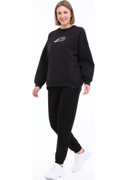 Wl Rachel Jg 22SDK207 5fx Siyah Kadın Eşofman Altı