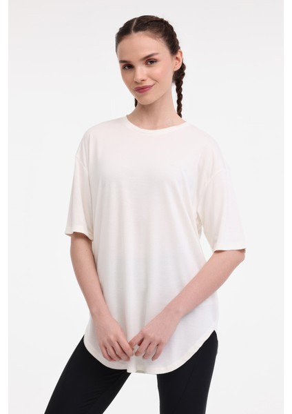 Wl Rosa 11LYG15 5fx Ekru Kadın Kısa Kol T-Shirt