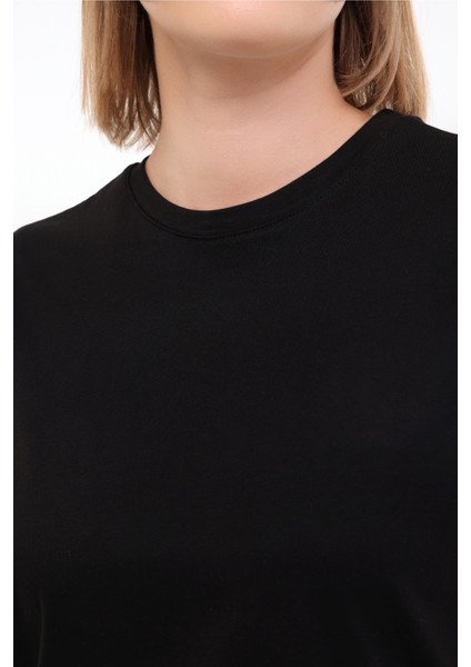 Wl Pelyaf 11KT71 5fx Siyah Kadın Kısa Kol T-Shirt