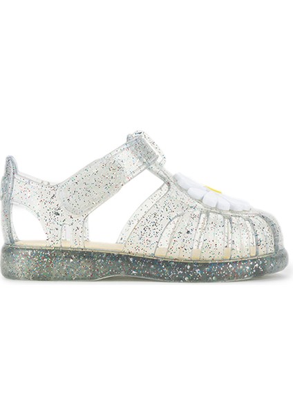 TOBBY GLOSS FLOR Beyaz Unisex Çocuk Düz Sandalet