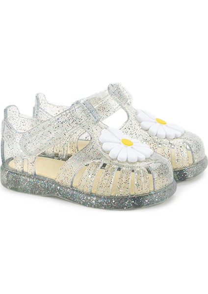 TOBBY GLOSS FLOR Beyaz Unisex Çocuk Düz Sandalet