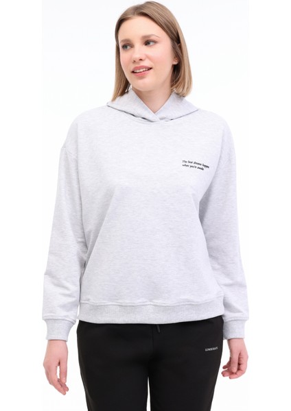 Wl Anna 17CT1179 5fx Grı Melanj Kadın Sweatshirt