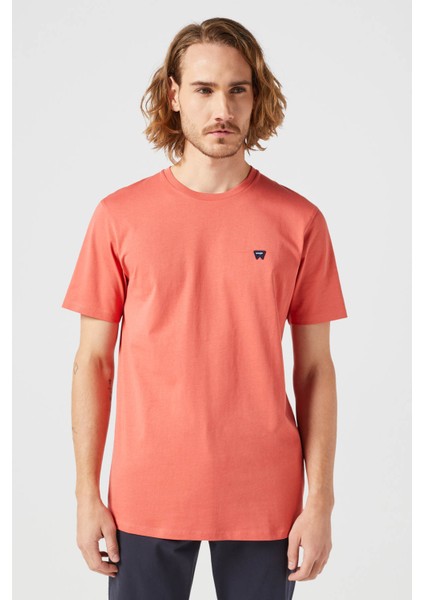 Bisiklet Yaka T-shirt Kiremit Erkek Kısa Kol T-Shirt