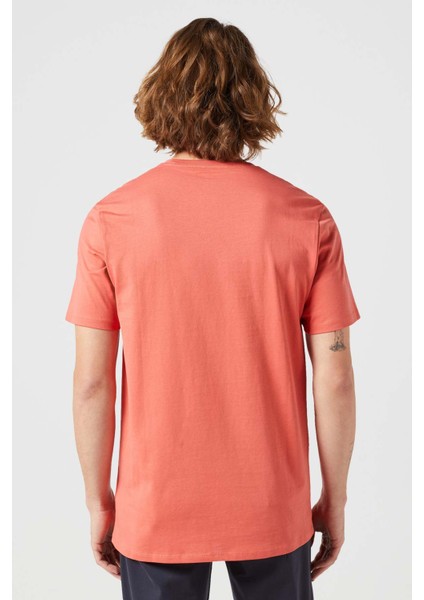 Bisiklet Yaka T-shirt Kiremit Erkek Kısa Kol T-Shirt