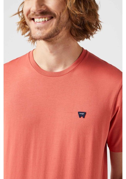 Bisiklet Yaka T-shirt Kiremit Erkek Kısa Kol T-Shirt