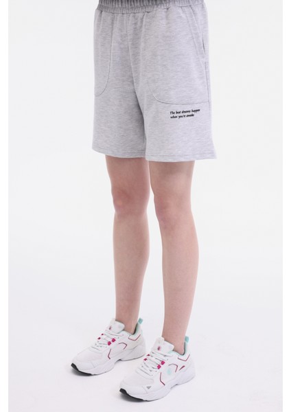 WB ANNA 20SL19 5FX GRI MELANJ Kadın Şort