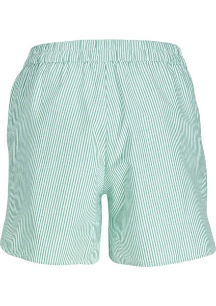 Kadin Çizgi Desenli Rahat Kesim Sort - Siva