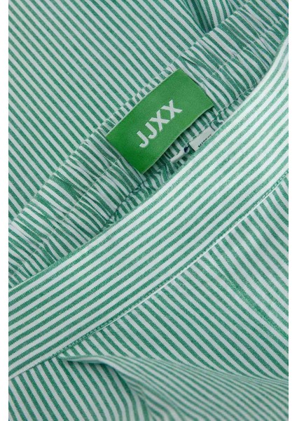 Kadin Çizgi Desenli Rahat Kesim Sort - Siva