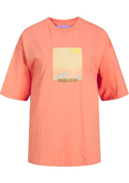JXPAIGE LOOSE SS TEE JRS Kiremit Kadın Kısa Kol T-Shirt