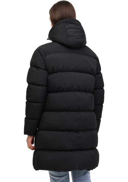 Invıerno Jacket Siyah Kadın Uzun Kaban