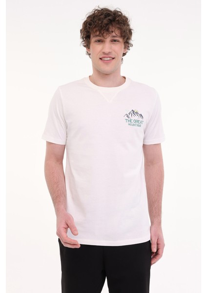 ML FINE 11OTD206 5FX Ekru Erkek Kısa Kol T-Shirt