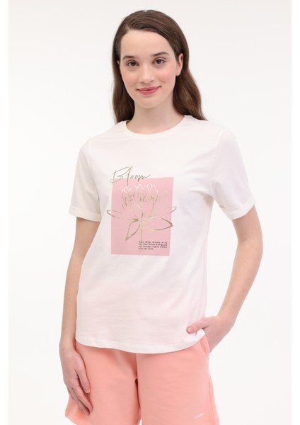 Wl Pame 11bt266 5fx Ekru Kadın Kısa Kol T-Shirt