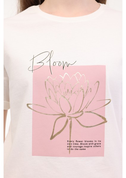 Wl Pame 11bt266 5fx Ekru Kadın Kısa Kol T-Shirt