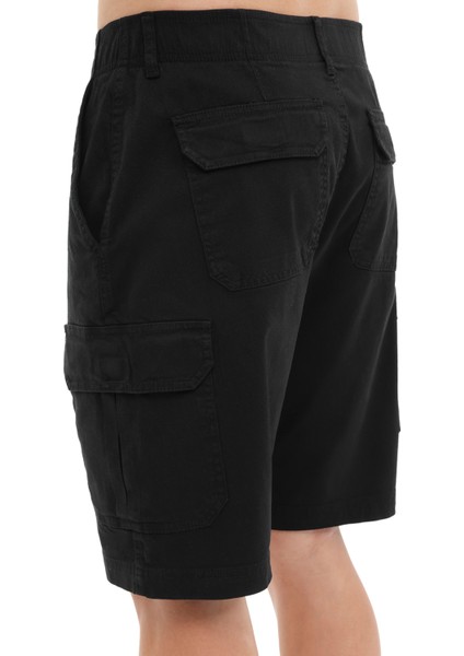 Regular Fit Normal Kesim Normal Bel Siyah Şort