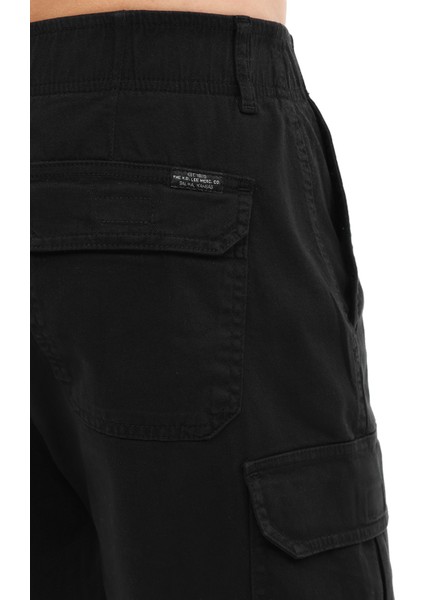 Regular Fit Normal Kesim Normal Bel Siyah Şort