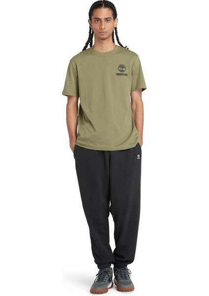 Short Sleeve Back Logo Gr Haki Erkek Kısa Kol T-Shirt