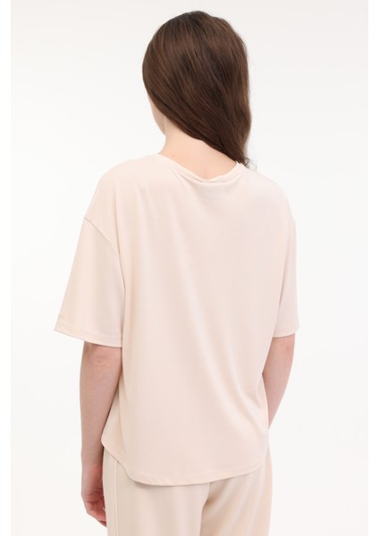 Wl Brenda 11CK612 5fx Bej Kadın Kısa Kol T-Shirt