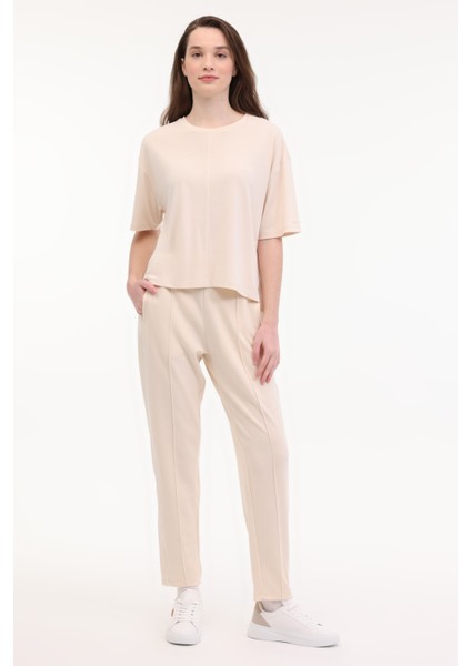 Wl Brenda 11CK612 5fx Bej Kadın Kısa Kol T-Shirt