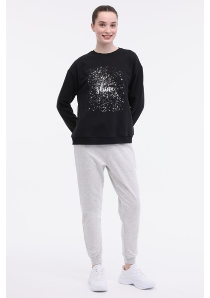 Wl Jewel 16bt202 5fx Siyah Kadın Sweatshirt