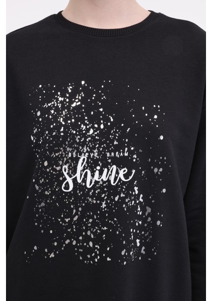 Wl Jewel 16bt202 5fx Siyah Kadın Sweatshirt
