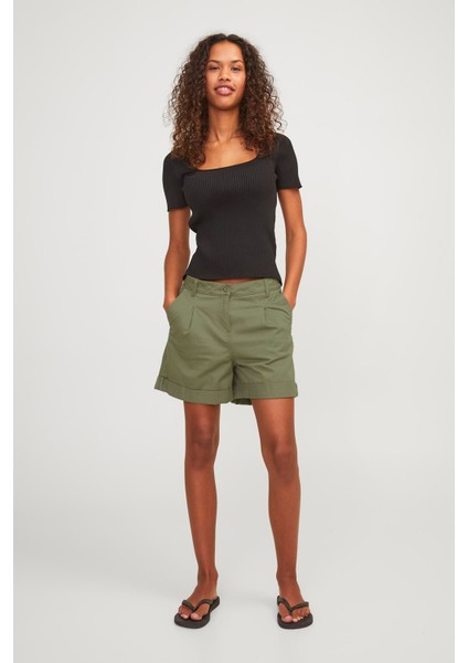 JJXX Jxmaddy Kadın Yeşil Bermuda Şort 12253014-Aloe